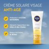 NIVEA SUN Crème UV Visage Anti-Âge Q10 FPS 50 - Protection Solaire UVA/UVB & Lumière Bleue - Prévient Le Vieillissement Cutané - 50 ml
