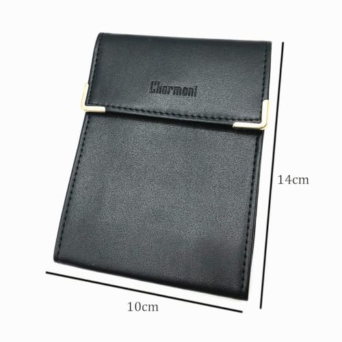 Charmoni - Étui Long Pliant en Cuir Vachette pour chéquier, Bleu Électrique, 3 Emplacements Cartes