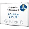 SWANCROWN Tableau Magnétique Blanc Effaçable 60x45 cm avec Cadre Aluminium - Idéal Bureau et École