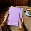 Agenda Semainier POPRUN A5 2026-2027 : Planificateur Vertical Scolaire 17 Mois, Couverture Rigide, Spirale, Règle-Signet, Papier 80g/m², Bleu Marine