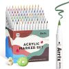 Arrtx 90 Marqueurs Acryliques Couleur Pointe Pinceau - Idéal Artistes Adultes Peinture Roche Bois Toile Loisirs Créatifs