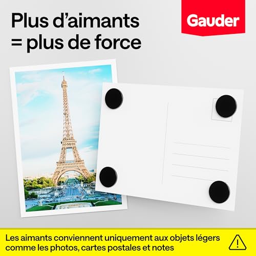 GAUDER Aimants Adhésifs Ronds - Disques Magnétiques Autocollants pour Photos, Cartes et DIY - Lot de 100 (20 x 2 mm)