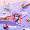Arrtx Lot de 60 Marqueurs Peinture Acrylique Imperméables Pointe Pinceau pour Pierre, Verre, Bois, Toile - Couleurs Vives pour DIY