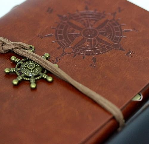 Carnet en Cuir Vintage Marron pour Voyage et Journal Intime - Idéal pour Hommes et Femmes