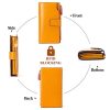Sendefn Portefeuille Femme Cuir Véritable Grande Capacité RFID Blocage Fermeture Éclair