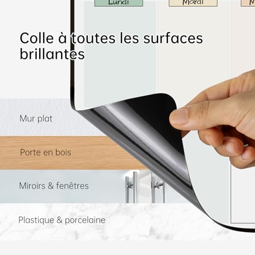 Calendrier Adhésif Tableau Blanc Planning Mensuel - Planificateur Hebdomadaire Effaçable 42x28cm