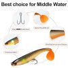 TRUSCEND Leurres de Pêche Souples Shadtale : Vibrations Optimisées pour Plus de Touches, Idéal pour Bars, Brochets, Truites et Silures