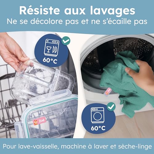 melu kids® Étiquettes Autocollantes Personnalisées - Créatures Magiques - Idéales pour Vêtements et Objets - Lavables en Machine - Sans Repassage