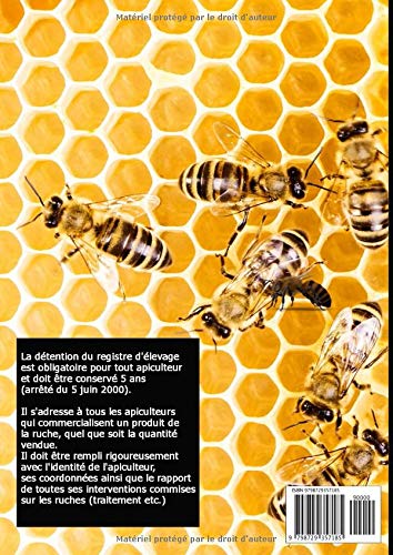 Registre d'élevage Apicole : Suivi Sanitaire Essentiel et Conformité Réglementaire | Carnet Apiculteur 100 Pages A4