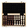 Jeu d'échecs magnétique pliable en bois A&A - 38,1 cm, pièces Staunton 7,6 cm, boîte en pin avec incrustation noyer/érable