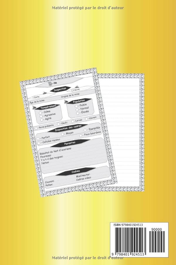 Carnet de l'Apiculteur : Journal de Suivi Clair et Pratique pour Vos Ruches