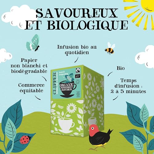 CLIPPER Infusion Bio Menthe Poivrée - Maxi Format Professionnel - 250 Sachets - 375g