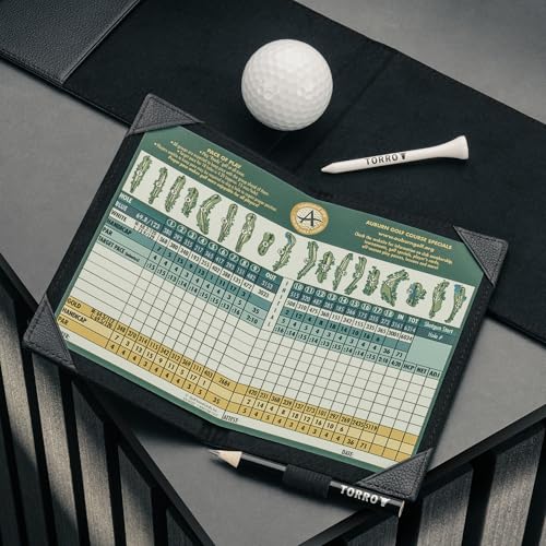 TORRO Porte-Carte de Score de Golf et Carnet de Parcours en Cuir Véritable - Maroquinerie de Luxe pour Golfeurs