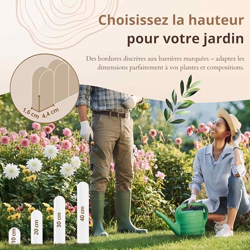Floranica Bordure de Jardin Flexible en Bois Brun - 20 cm Hauteur, 200 cm Longueur
