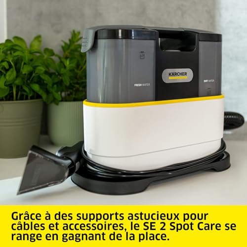 Kärcher SE 2 Spot Care : Détacheur Compact et Puissant pour Nettoyage Ciblé des Tissus d'Ameublement et Sièges de Voiture