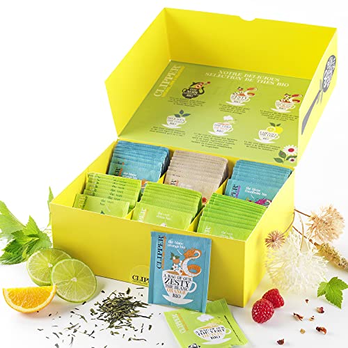 CLIPPER Coffret Découverte Thé Bio - 6 Saveurs Uniques, 60 Sachets - L'Essentiel du Thé Naturel et Éthique