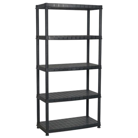 vidaXL Étagère de Rangement Polyvalente à 5 Niveaux en Plastique Noir 91,5 x 45,7 x 185 cm