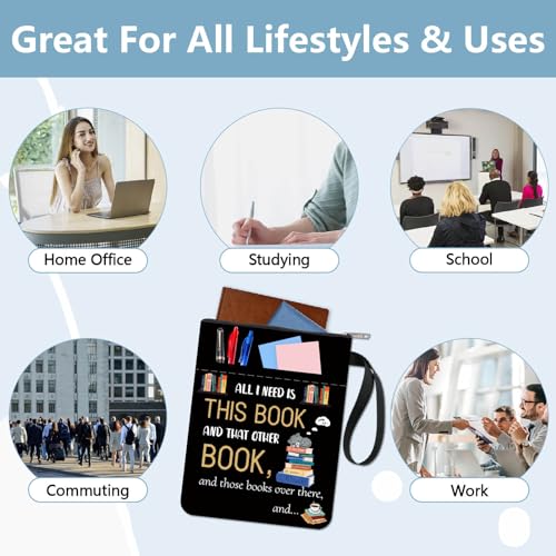 Housse de Livre Craspire en Tissu Lavable avec Fermeture Éclair et Poche Supplémentaire - Protection et Style pour Amateurs de Livres