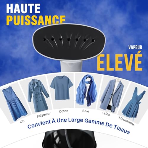 Rolipo Défroisseur Vapeur Portable 1640W - Puissant, Rapide et Idéal pour la Maison, le Bureau et les Voyages