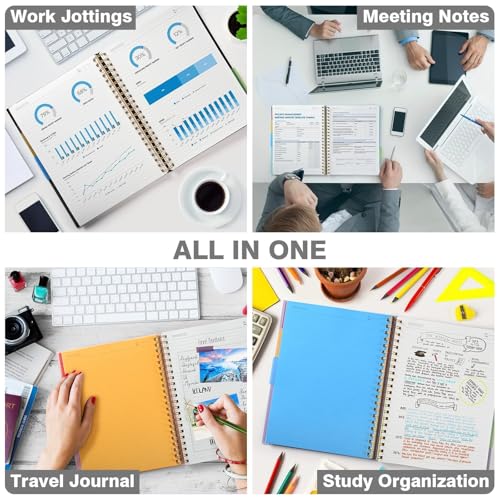 Carnet A4 OMEYA : Cahier ligné 300 pages 100 g/m² avec intercalaires amovibles, spirale résistante, idéal travail et école
