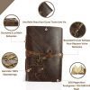 Journal en Cuir Vintage Wanderings 13x18 cm - Carnet Relié Main à Pages Irrégulières