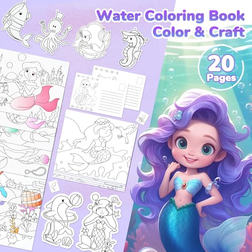 JoyCat Livre de coloriage à l'eau pour tout-petits 3-8 ans - Kit aquarelle créatif et éducatif