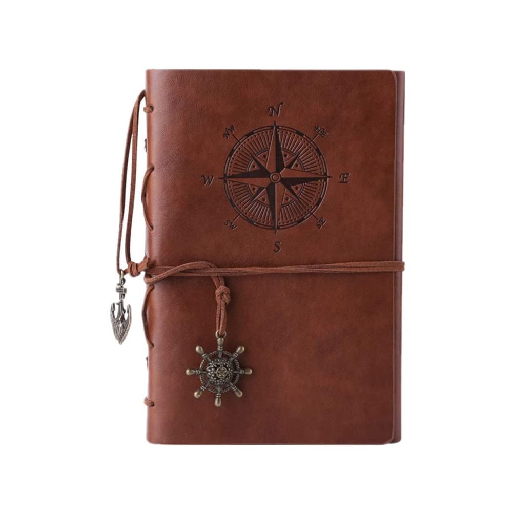 Carnet en Cuir Vintage Marron pour Voyage et Journal Intime - Idéal pour Hommes et Femmes