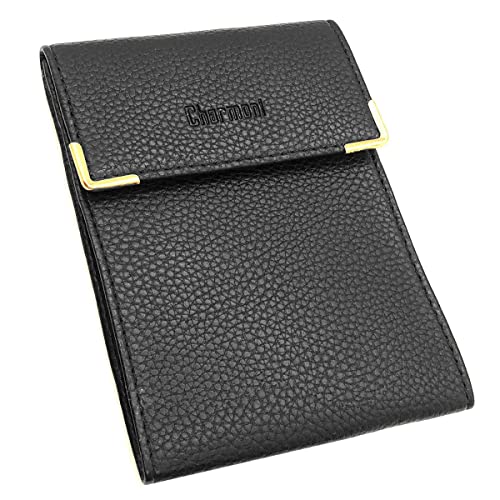 Charmoni : Étui Porte-chéquier Long Pliant en Cuir Vachette - Compact, 3 Emplacements Cartes, Talon à Gauche