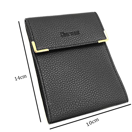 Porte-chéquier Charmoni Long en Cuir Vachette - Compact, Pliant, 3 Emplacements Cartes