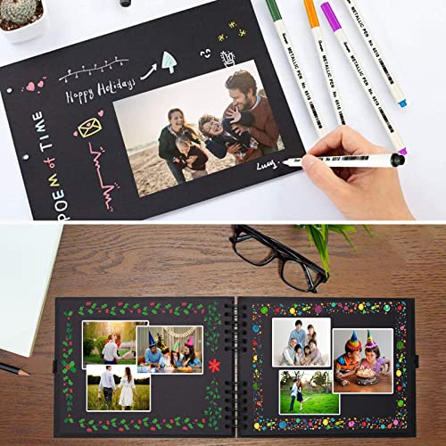Album Photo Traditionnel Scrapbook 80 Pages DIY Noir - Idée Cadeau Original