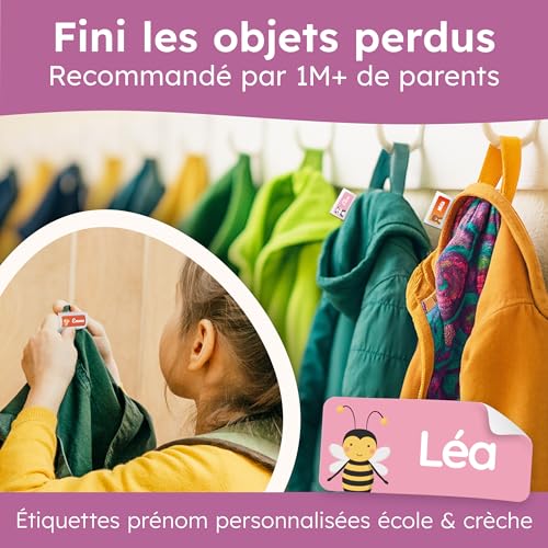 melu kids® Étiquettes Autocollantes Personnalisées - Créatures Magiques - Idéales pour Vêtements et Objets - Lavables en Machine - Sans Repassage