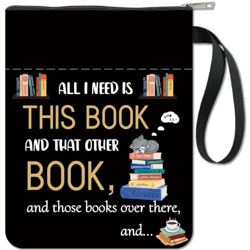 Housse de Livre Craspire en Tissu Lavable avec Fermeture Éclair et Poche Supplémentaire - Protection et Style pour Amateurs de Livres