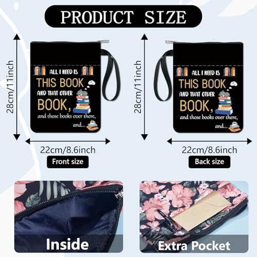 Housse de Livre Craspire en Tissu Lavable avec Fermeture Éclair et Poche Supplémentaire - Protection et Style pour Amateurs de Livres