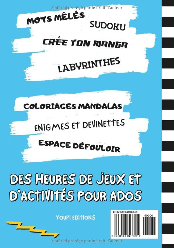Qu'est-ce que j'm'ennuie ! Cahier d'activités pour Ados : Jeux, Mots Mêlés, Sudoku, Énigmes et Espace Défouloir