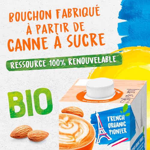 BJORG Lait d'Amande Barista Bio - Boisson Végétale Pauvre en Acides Gras Saturés - Idéal Café et Latte Art - 1L x 6