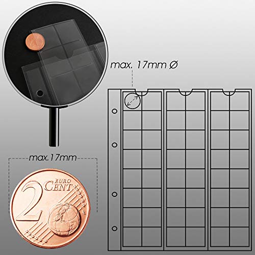 Prophila Lot de 48 Feuilles pour Pièces de Monnaie jusqu'à 17 mm de Diamètre
