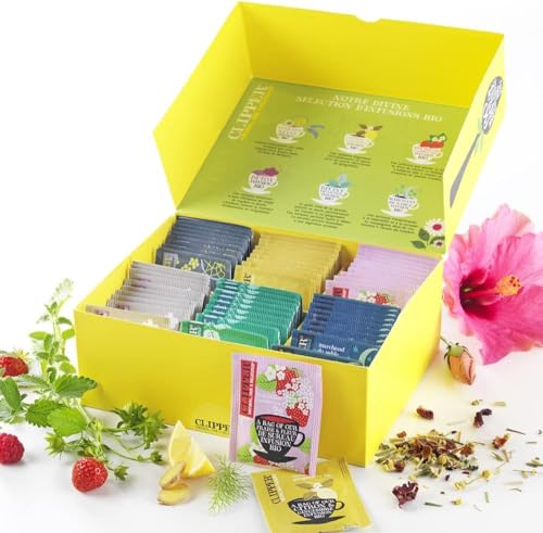 CLIPPER Coffret Découverte Infusion Bio - 60 Sachets Variés - Saveurs Naturelles et Éthiques
