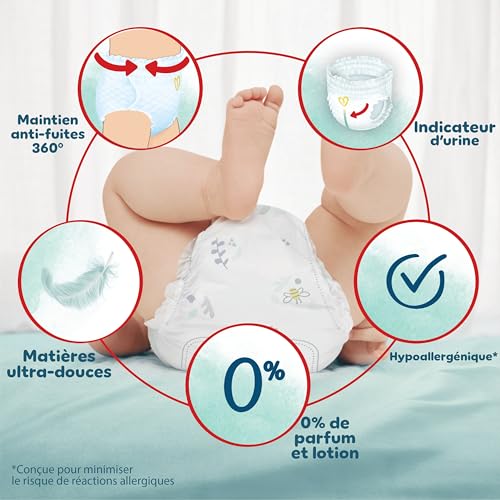 Pampers Harmonie Pants - Couches-culottes Taille 4 (9-15kg), 168 unités, Protection Douce et Confortable 360°