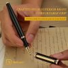 BEILUNER Stylo Bille Luxe Or 24K - Design Noble et Élégant, Recharge Schneider, Coffret Cadeau Hommes/Femmes, Stylo Professionnel pour le Bureau (Noir & Or)