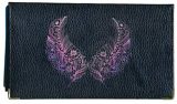Syl'la Plume Mauve : Porte-chéquier et Porte-cartes élégant en Cuir Noir pour Femme