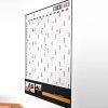 FERFLEX Calendrier Mural Magnétique Annuel Blanc - Planning Familial et Organisation Bureau - Kit Complet avec Magnets et Feutre Effaçable