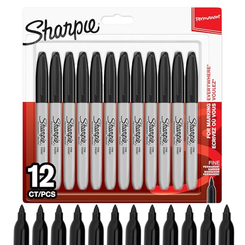 Sharpie Marqueurs Indélébiles Pointe Fine Noir - Pochette de 12