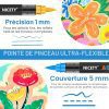 NICETY 180 Feutres Acryliques Pointe Pinceau Multi-Supports pour Artistes et Débutants