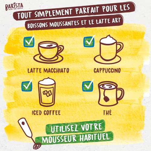 BJORG Lait d'Amande Barista Bio - Boisson Végétale Pauvre en Acides Gras Saturés - Idéal Café et Latte Art - 1L x 6