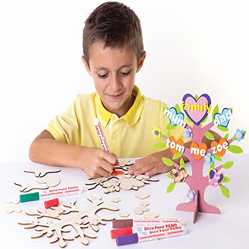 Baker Ross Kits d'Arbre Généalogique en Bois pour Enfants - Lot de 2, Loisirs Créatifs DIY