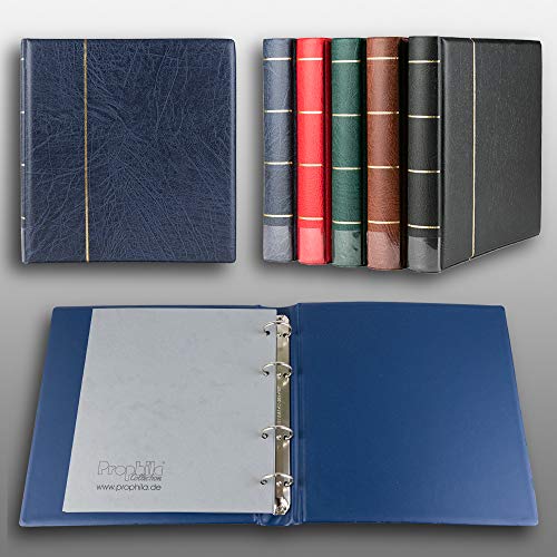 Prophila Reliure Premium Bleu pour Collection (Monnaies, Billets, Cartes), Imitation Cuir