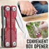 BIBURY Multitool EDC Rouge - Couteau Multifonction Compact avec Ciseaux, Brise-vitre, Tournevis, Lime - Gadget Essentiel et Cadeau Idéal pour Homme