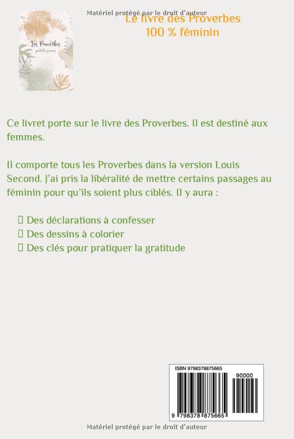 Les Proverbes pour Femmes : Livret Biblique Illustré, Coloriages et Prières