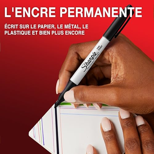 Sharpie Marqueurs Indélébiles Pointe Fine Noir - Pochette de 12