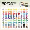 Arrtx 90 Marqueurs Acryliques Couleur Pointe Pinceau - Idéal Artistes Adultes Peinture Roche Bois Toile Loisirs Créatifs